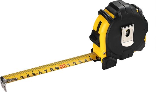 Monzana Meetlint Lintmeter 10m Eindhaak Autorolsysteem Vergrendeling Centimeter