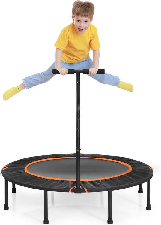 Coast Mini Trampoline Opvouwbare Fitnesstrampoline Met Hoogte Verstelbare Handgreep φ120 - Oranje/Zwart