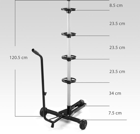 Monzana Velgenboom Verrijdbaar tot 225mm incl. Beschermhoes en Accessoires Zwart