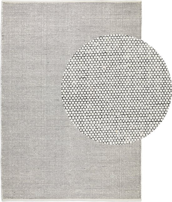 Lifa Living Vloerkleed – Wol & Katoen – Geweven – 160x230 cm – Scandinavisch Design – Zwart/Wit