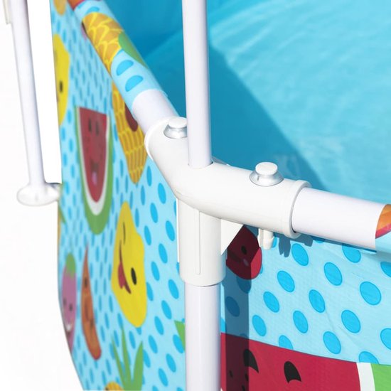 Bestway Steel Pro Kinderzwembad – UV Zonnescherm & Verkoelende Watersproeier – 244x51 cm