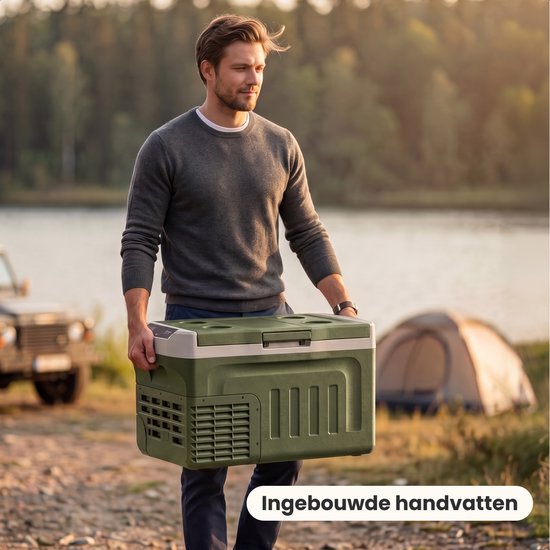 Auronic Elektrische Koelbox - Compressor - 21L - 12V en 240 volt - Camping Koelkast - Frigobox Auto - Groen