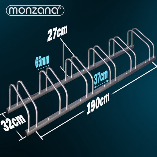 Monzana Fietsenrek 6 Fietsen - Bandbreedte 30-65mm - 37cm Wielafstand