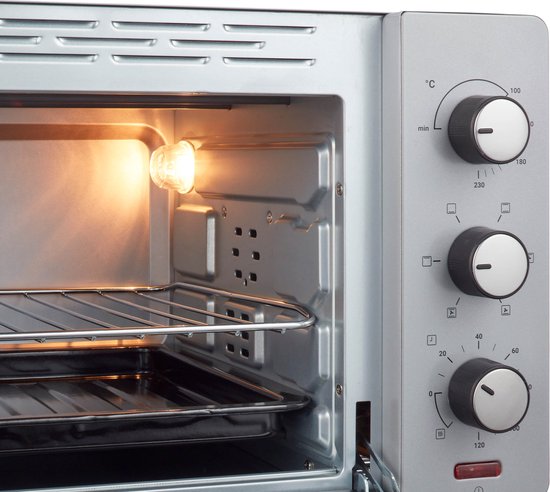 Tomado TEO3000S - Vrijstaande oven - 30 Liter - 1600 Watt - Hetelucht - 3 insteekniveau's - Zilver