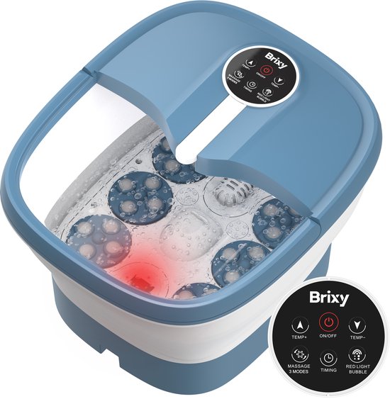 Brixy Voetenbad Automatische Massage - Voetmassage Apparaat - Elektrisch voetbad - Inklapbaar - Verwarmt Tot 48°C - 14L