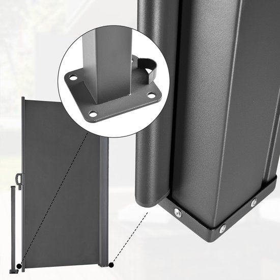 Casaria Windscherm Nosara - 180x300cm Uitschuifbaar - Antraciet