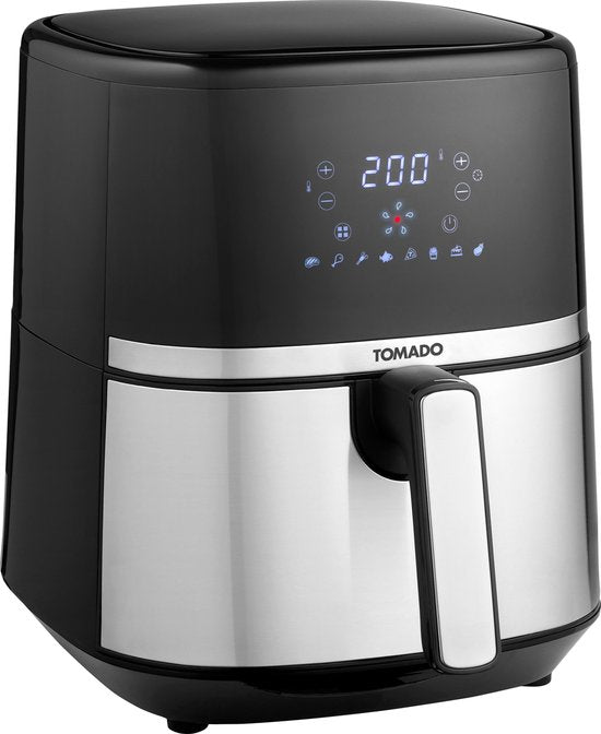 Tomado TAF5401S - Airfryer - 5,4 liter inhoud - Heteluchtfriteuse - Digitaal display - 800 gram friet - Zwart/RVS