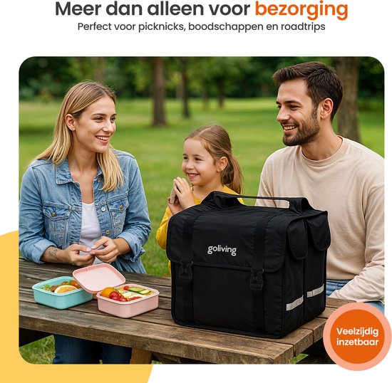 Goliving Fietstas 45 Liter - Dubbele Fietstassen - Waterdicht - Met Reflectoren - Elektrische Fietsen - Zwart