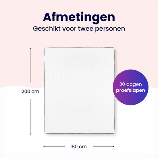 Soulsnooze® - DuoComfort Premium Topper Matras - 3D Air Mesh - - Anti Allergie - 180x200 cm - Wit
