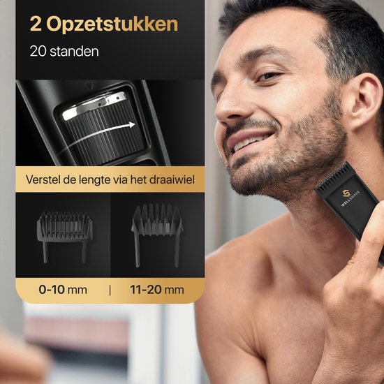 Wellshave Baardtrimmer Mannen Perfection - Trimmer voor mannen - Trimmer Baard en Lichaam - Haartrimmer mannen