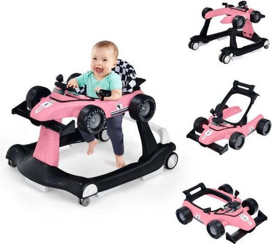 Coast 4-in-1 Looprek – Opvouwbaar – Verstelbare Hoogte & Snelheid – Met Muziek & Licht – 6-18 Maanden – Roze