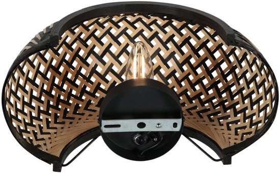 Anne Lighting - wandlamp - MAZE - naturel - bamboe - bedlampje - E27 - 4400BE