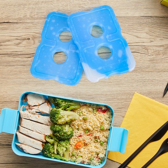 Koelelementen voor Koelbox en Koeltas - 4pack - Platte, Kleine en Mini Vrieselementen voor Reis, Picknick en Kamperen - Compacte Gel Koelelementen - Sunflake