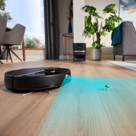Philips HomeRun Aqua 7000 Series XU7100/01 - Robotstofzuiger met Dweilfunctie - Incl. Laadstation - Zwart / Goud - App Connected