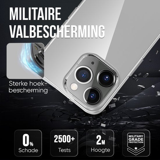 Telefoonhoesje Doorzichtig Geschikt voor Iphone 15 Pro Hoesje Transparant Met Screenprotector Beschermglas