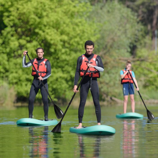 LifeGoods PaddlePro SUP Board - Opblaasbaar Paddle Board - Complete Set - Max. 135KG - 320x81cm - Pastelgroen