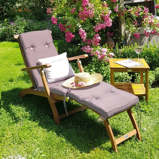 Casaria Ligstoel Queen Mary – Acaciahout 169x54x95cm - Bruin