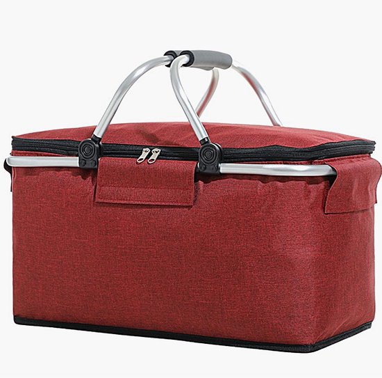 Ceruzo Koelmand Rood - Picknickmand-Aluminium-Oxford Cloth-Opvouwbaar