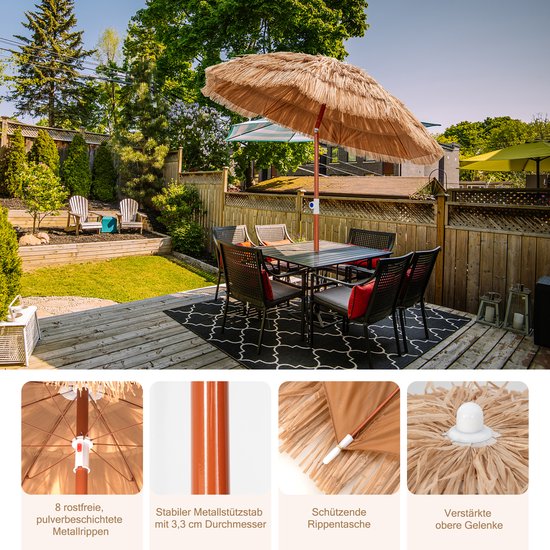 Coast Parasol - Kantelbaar - Hawaï - Ø155cm - Bruin