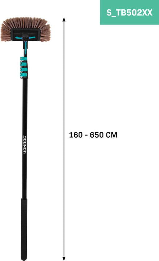 VONROC Telescopische Wasborstel - 6,50m en Waterontharder - Complete Set