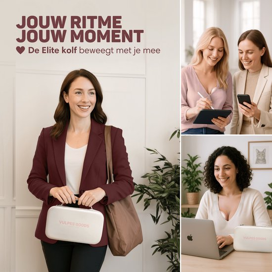 Vulpes Goods® BabyCare - Elektrische Borstkolf Elite - Handsfree Borstkolf - Dubbele Draadloze Borstkolf - Warmtecompressie - BPA-Vrij - App - Incl. Reiskoffer, Borstschildverkleiners, 60 Bewaarzakjes & Meer - Roze