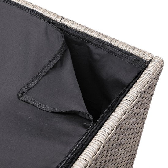 Casaria Polyrattan Kussenbox - 318 L met Deksel - 75x75x70cm Beige