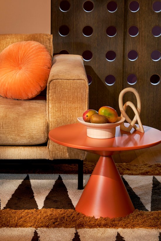 Mica Decorations Royale Bijzettafel - H42 x Ø60 cm - Metaal - Oranje