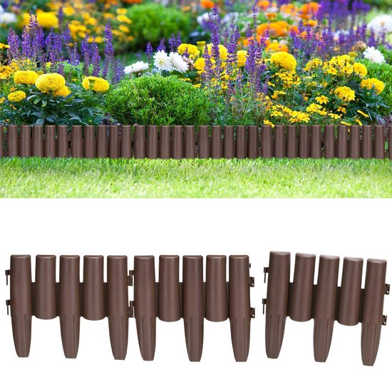 Deuba Borderrand - 8 Stuks 2,24m Houtlook (lxb): 28x24cm - Bruin