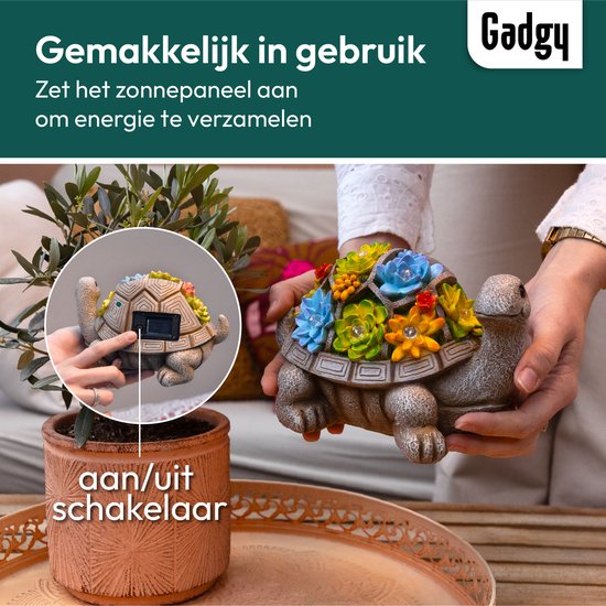 Gadgy - Solar Tuinverlichting Schildpad - multi - 20.5x13.5x20.5 cm