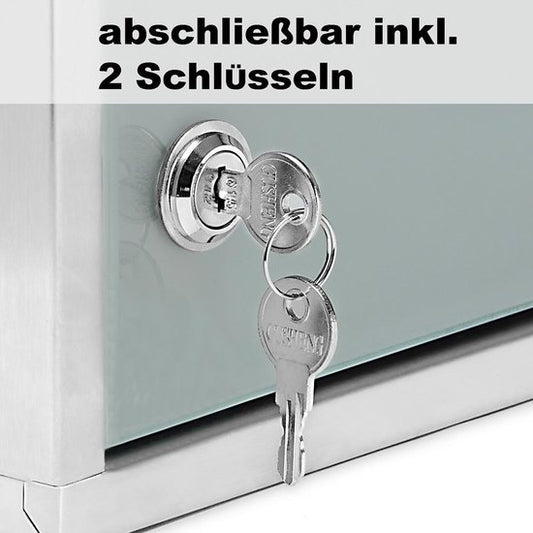 Monzana - Medicijnkastje met Slot - Zilver - RVS - 48,5cm x 25cm x 12cm