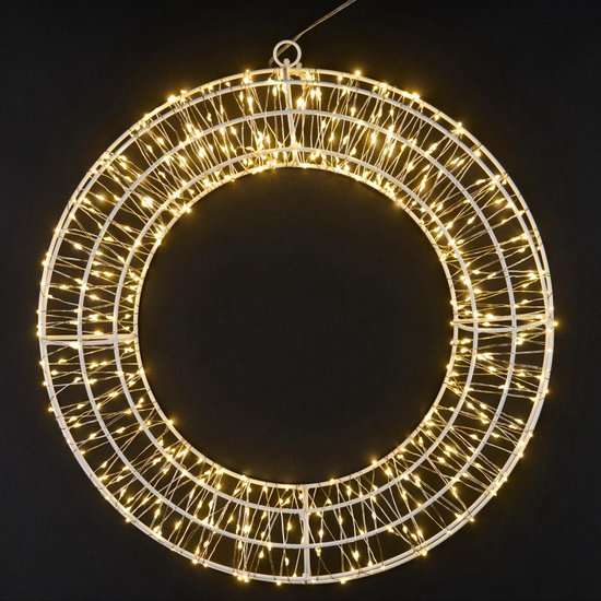 Arti Casa LED Kerstkrans 38cm - Kerstversiering voor Binnen en Buiten - Met 480 LED's en Timer - Kerstdecoratie voor Deur of Muur - Kerstkrans Met Verlichting - 220-240V