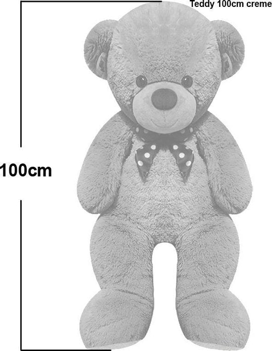 Monzana Knuffelbeer XL - 100cm Staand Pluche - Crème