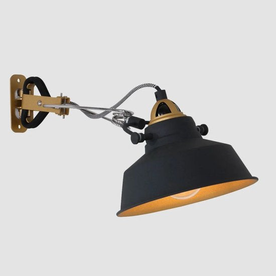 Wandlamp Nove 1320ZW - Zwart, Draaibaar & Kantelbaar, Kunststof/Metaal - Mexlite
