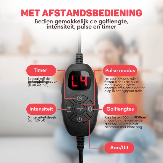 Vulpes Goods® BodyCare - Draagbare Infrarood Rugband - Infraroodband - Infraroodtherapie - Infraroodlamp - Roodlicht therapie - Warmteband - Red Licht Therapy - Onderrug, Schouders, Nek, Benen - PRO