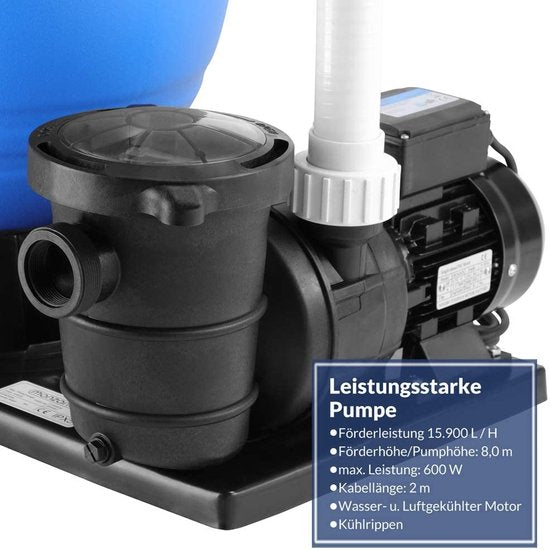 Monza Zandfilterpomp voor zwembad - 600W - 15.900 L/u - 60L tank