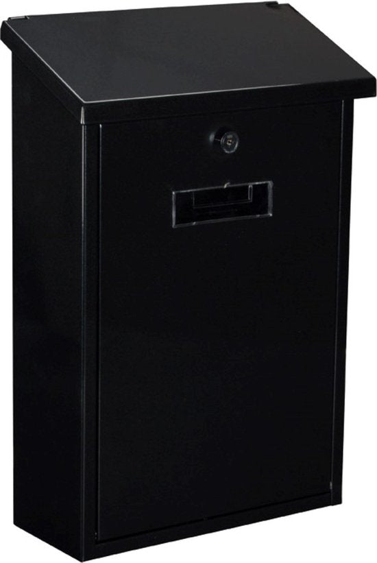 Perel Brievenbus Rio, wand- en paalmontage, met naamplaatje, incl. 2 sleutels, afmetingen (H x B x D) 39.5 x 27 x 10 cm, zwart