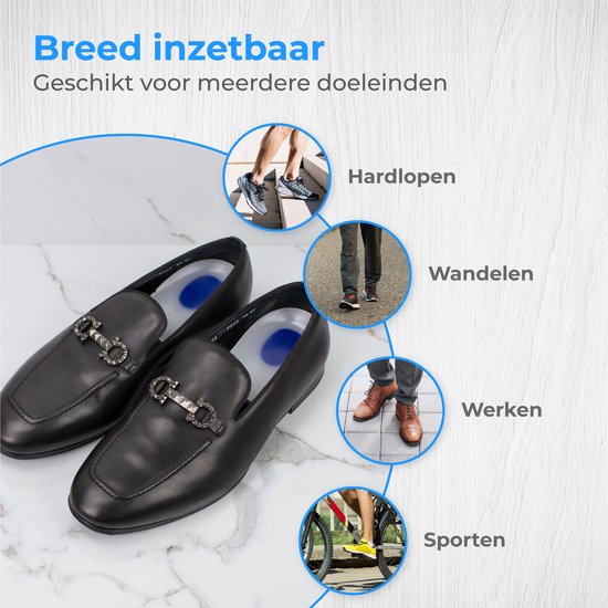 Nuvance - Hielspoor Zooltjes - Hielbeschermers - Inlegzolen - Hielspoor - 2 Stuks voor Maat 40-45 - Blauw