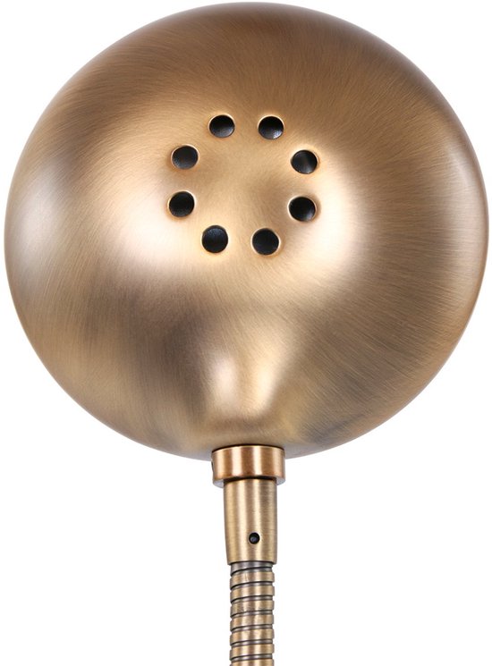 Bronskleurige tafellamp Biron 1 lichts 7502BR met draaibare en kantelbare arm, 48 cm, van metaalmateriaal, Mexlite