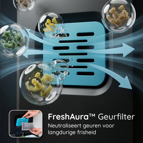 Deleca Recycle Prullenbak met 2 Vakken - 60 Liter (2x30) Afvalbak - Afvalscheiding / Statiegeld container / Pedaalemmer - Vuilnisbak met FreshAura Geurbestrijding - Slow Close - RVS Crème Wit