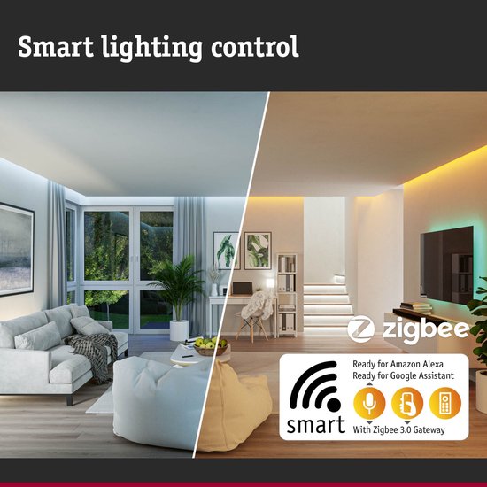 Paulmann – Loria LED Paneel – 400 mm – Wit Metaal & Kunststof – 22W met 2200 lm – Zigbee 3.0 & Dimbaar – Modern Design – Zwevend Effect