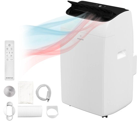 Inventum AC126WH Mobiele Airco - 12000 BTU Airconditioning - 4-in-1 - Koelen, Verwarmen, Ventilator, Ontvochtiger - Tot 105 m³ - Afdichtingskit - Wit