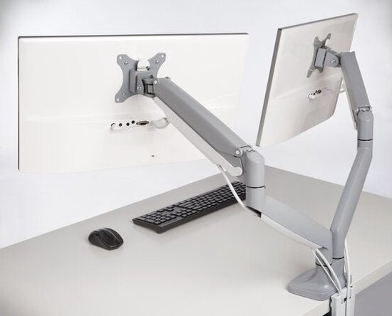 Kensington SmartFit One-Touch Dubbele Monitorarm - Voor 2 Schermen - In Hoogte Verstelbaar - Voor 13 - 32" & tot 9 KG - Grijs