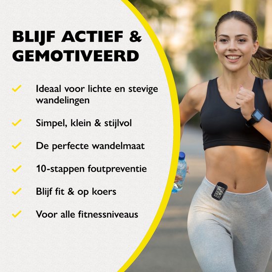 Zoluko Stappenteller – Incl. Batterij, Draagclip, Draagkoord en E-Book - 3D Technologie - Groot Scherm - Stappenteller Broekzak - Stappentellers - Activity Tracker - Activity Trackers - Stappenteller Clip - Pedometer - Zwart