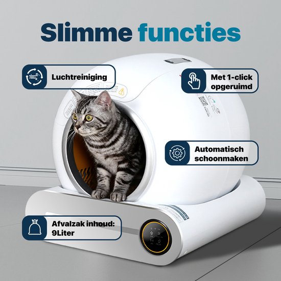 BOME Automatische Kattenbak - Zelfreinigende Kattenbak - Met App en Touchscreen - 65L - Rosekleurig