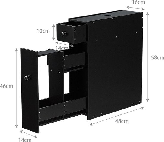 Coast - Badkamerkast - Hout - Zwart