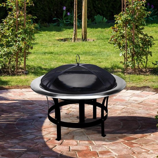 Gardebruk Vuurschaal XL - Ø 75cm Pook Vonkrooster - Edelstaal