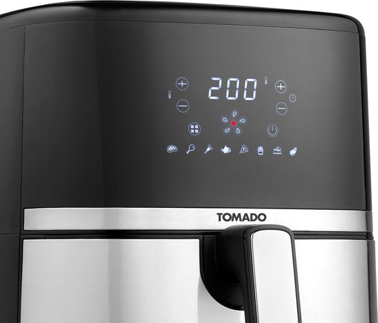 Tomado TAF5401S - Airfryer - 5,4 liter inhoud - Heteluchtfriteuse - Digitaal display - 800 gram friet - Zwart/RVS