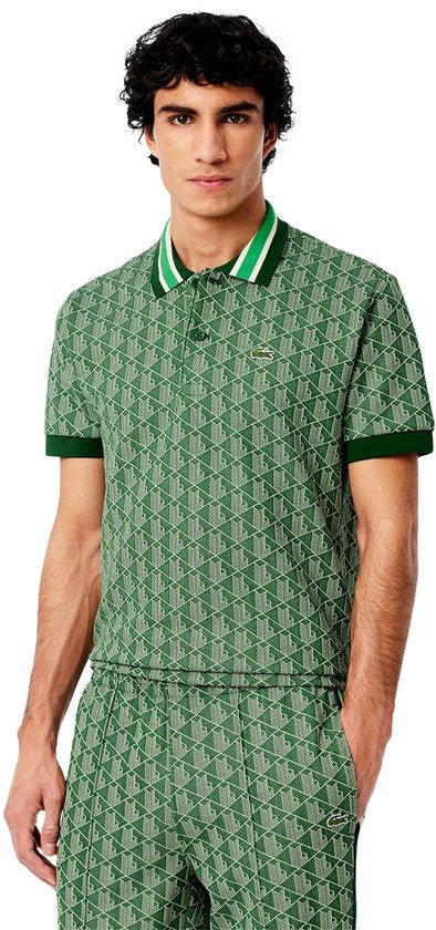 Lacoste DH1417-51 Polo - Heren - Korte Mouw - Calathea/Sabler - Maat S