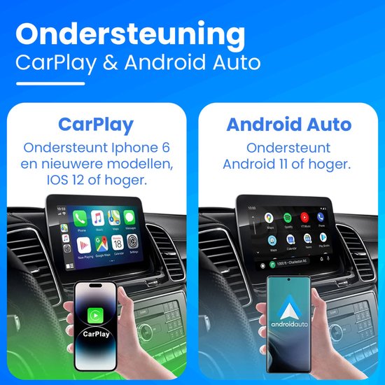CarMe Luxe 2-in-1 Autodongle - Draadloos CarPlay & Android Auto - 2024 Model - Zwart