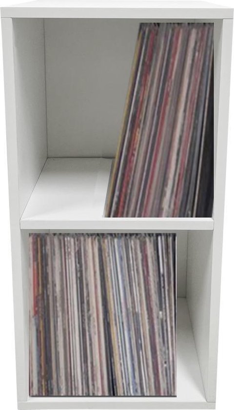 Vinyl lp platen opbergkast - opbergen lp vinyl platen - boekenkast - wit